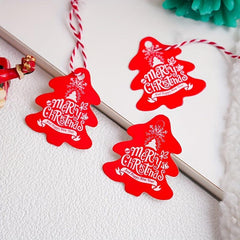 Christmas Decoration Red Green Hanging Sign Small Card Rope