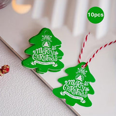 Christmas Decoration Red Green Hanging Sign Small Card Rope