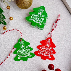 Christmas Decoration Red Green Hanging Sign Small Card Rope