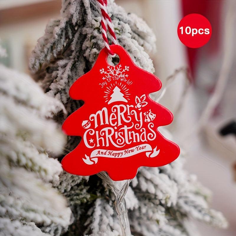 Christmas Decoration Red Green Hanging Sign Small Card Rope