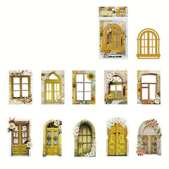 15pcs Vintage Flower Window Hollow Paper for Journal Scrapbooking