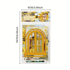 15pcs Vintage Flower Window Hollow Paper for Journal Scrapbooking