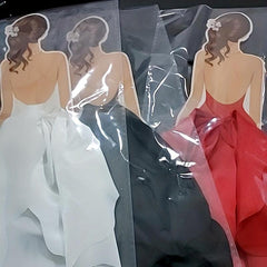 1pc Goddess Silk Gauze Dress Back View Insert 25x15cm