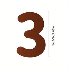 Felt Coffee Non woven Fabric Numbers Birthday Decoration