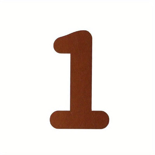 Felt Coffee Non woven Fabric Numbers Birthday Decoration
