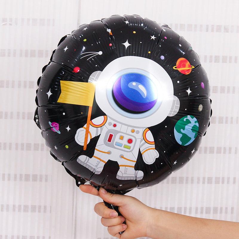 Space Theme Party Backdrop Decoration Aluminum Foil Balloon Spaceman Rocket Film