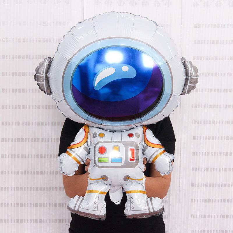Space Theme Party Backdrop Decoration Aluminum Foil Balloon Spaceman Rocket Film