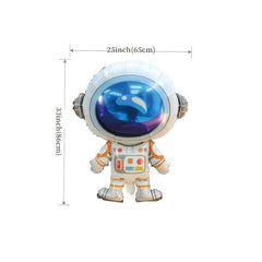 Space Theme Party Backdrop Decoration Aluminum Foil Balloon Spaceman Rocket Film