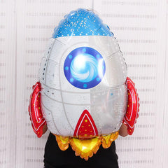 Space Theme Party Backdrop Decoration Aluminum Foil Balloon Spaceman Rocket Film