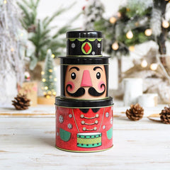 3pcs Christmas 3D Elderly Cans Tin Gift Boxes Candy Boxes