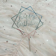 Acrylic Birthday Cake Insert Square Happy Birthday Cake Decoration
