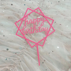 Acrylic Birthday Cake Insert Square Happy Birthday Cake Decoration
