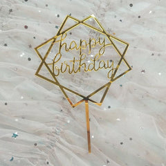 Acrylic Birthday Cake Insert Square Happy Birthday Cake Decoration