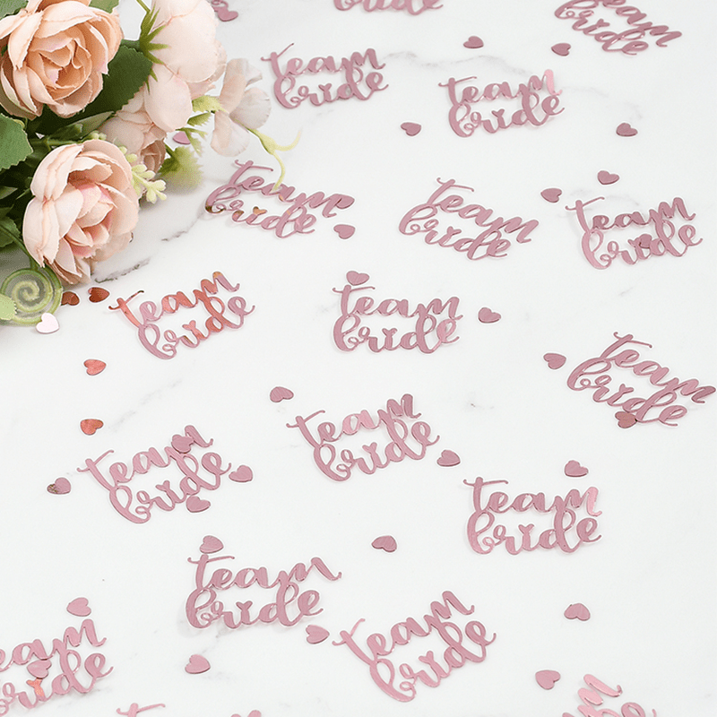 15g Rose Golden Team Bride Heart Round Confetti Hen Party Decor