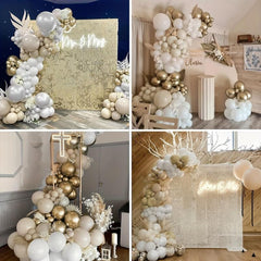 128pcs Nude Golden Latex Balloon Arch Garland for Party