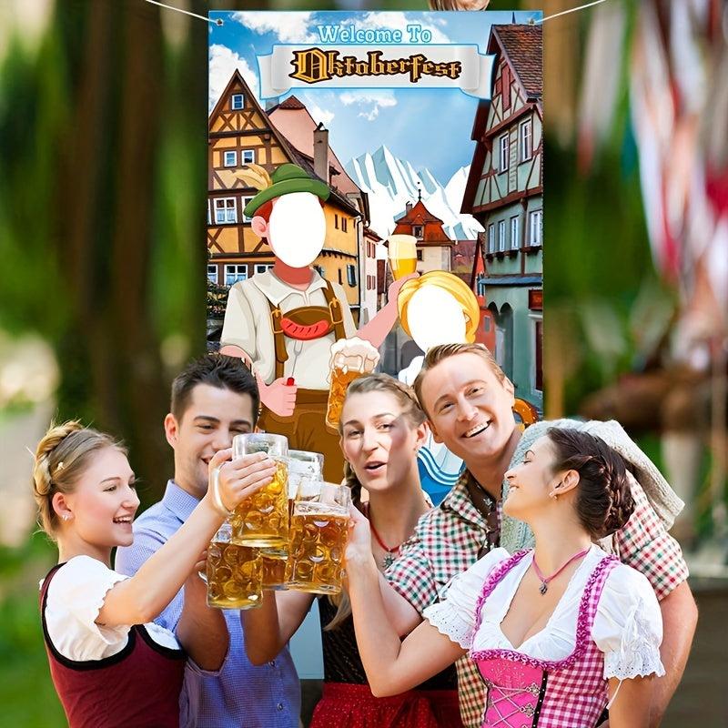 Beer Party Banner Hanging Cloth Outdoor Photo Background Props