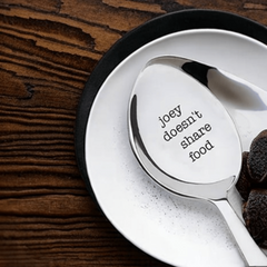 Funny Engraved Spoon for Sharing: Joey Doesn't Share