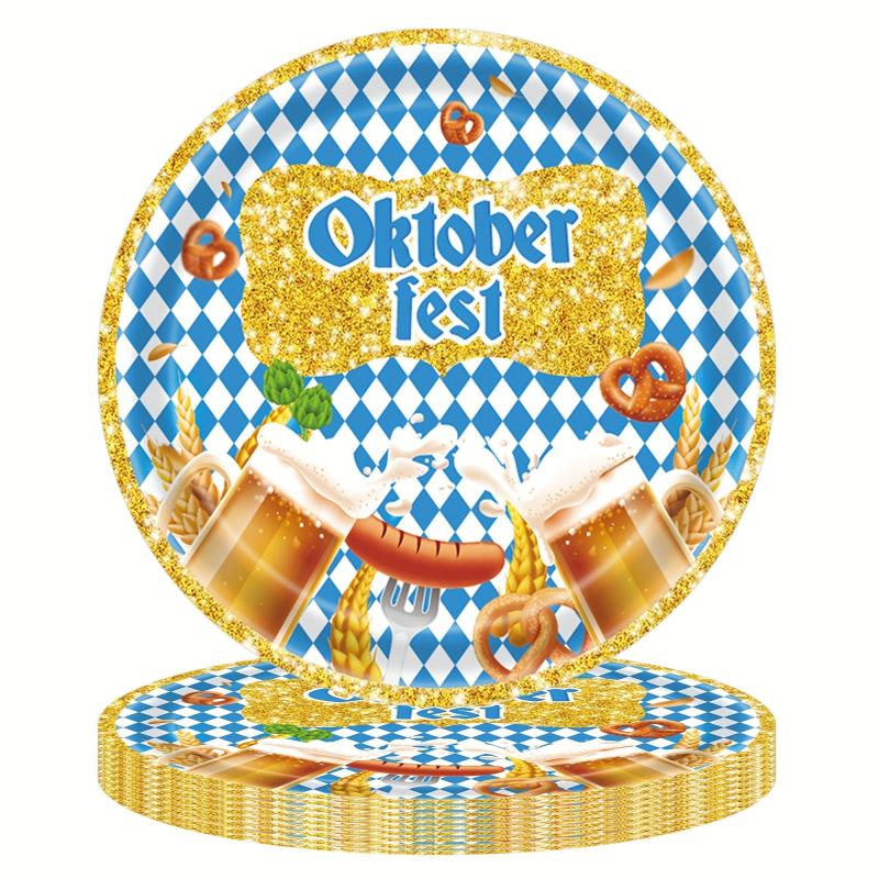 Beer Party Tableware & Checkered Plates Holiday Supplies