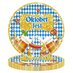 Beer Party Tableware & Checkered Plates Holiday Supplies