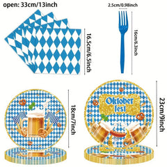 Beer Party Tableware & Checkered Plates Holiday Supplies