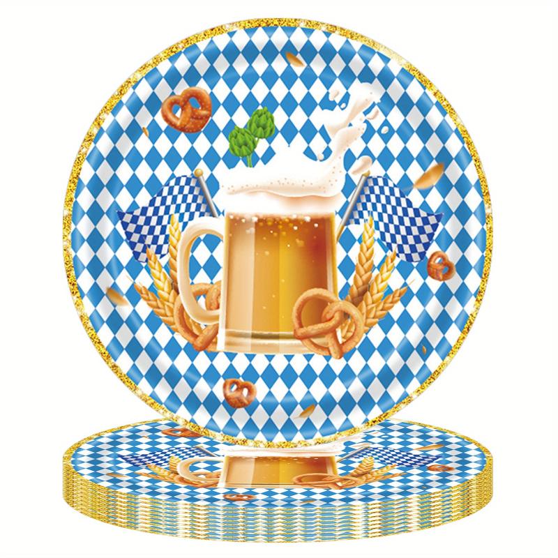 Beer Party Tableware & Checkered Plates Holiday Supplies