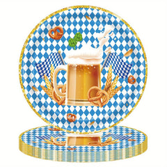 Beer Party Tableware & Checkered Plates Holiday Supplies