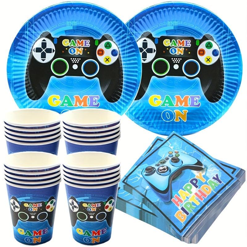 Video Game Party Tableware Set for 24 Guests