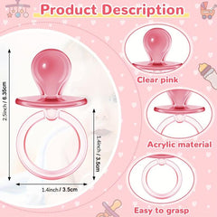 12pcs Acrylic Pacifiers 6 2 5in Gender Reveal Party Decorations