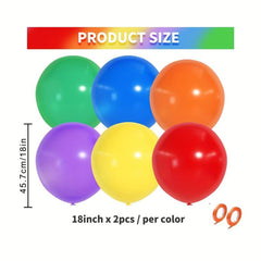 14pcs Large 45-72cm Red Orange Yellow Green Purple Balloon Set for Events