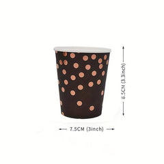Bronzing Rose Red Theme Party Tableware Birthday Paper Cup Plate Tablecloth