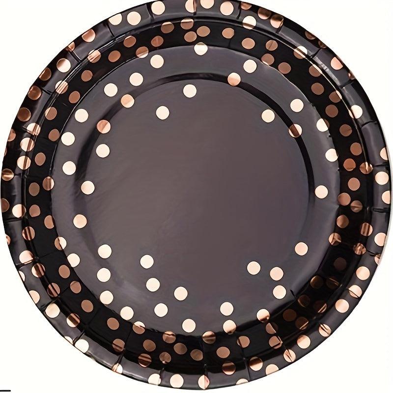 Bronzing Rose Red Theme Party Tableware Birthday Paper Cup Plate Tablecloth