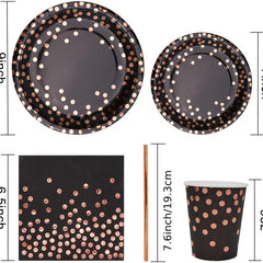 Bronzing Rose Red Theme Party Tableware Birthday Paper Cup Plate Tablecloth
