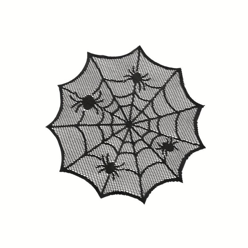 2pcs Halloween Round Lace Placemat Table Decoration Cloth Napkin