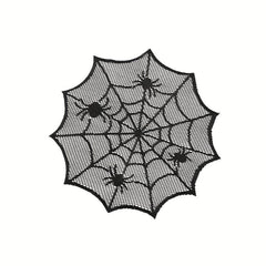 2pcs Halloween Round Lace Placemat Table Decoration Cloth Napkin