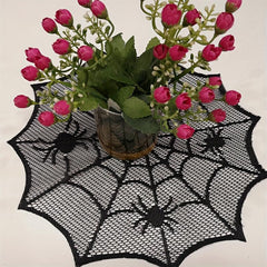 2pcs Halloween Round Lace Placemat Table Decoration Cloth Napkin