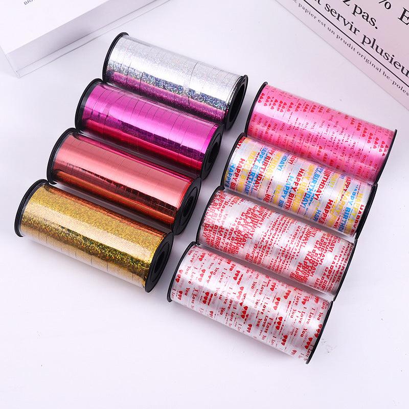 100 yds Laser Balloon Ribbon for Gift Wrapping & Party Decor