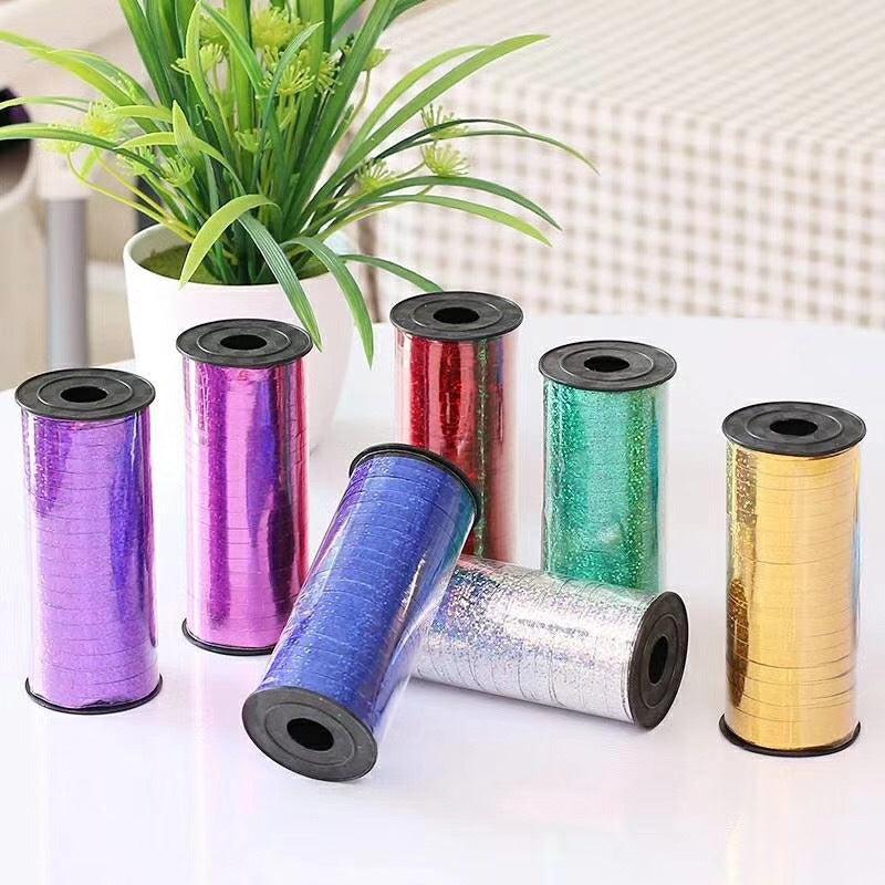 100 yds Laser Balloon Ribbon for Gift Wrapping & Party Decor