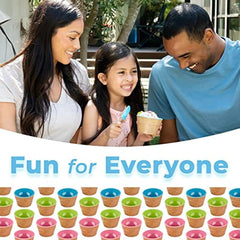 4 Sets Colorful Ice Cream Bowls & Spoons Set for Summer Parties