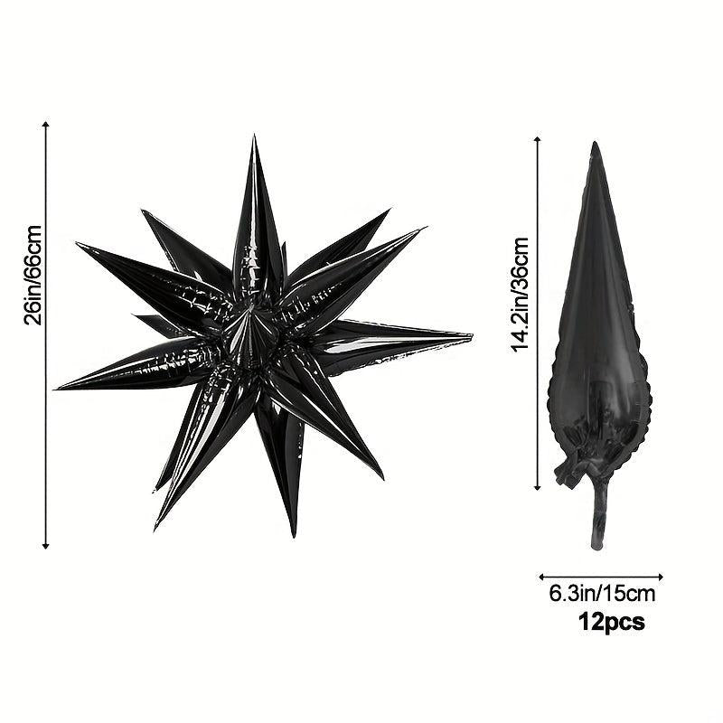 12pcs Explosion Star Balloons for DIY Birthday Wedding Decorations
