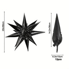 12pcs Explosion Star Balloons for DIY Birthday Wedding Decorations