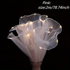 LED Flower Bouquet Wrapper Tulle Roll Wedding Ribbon Decor