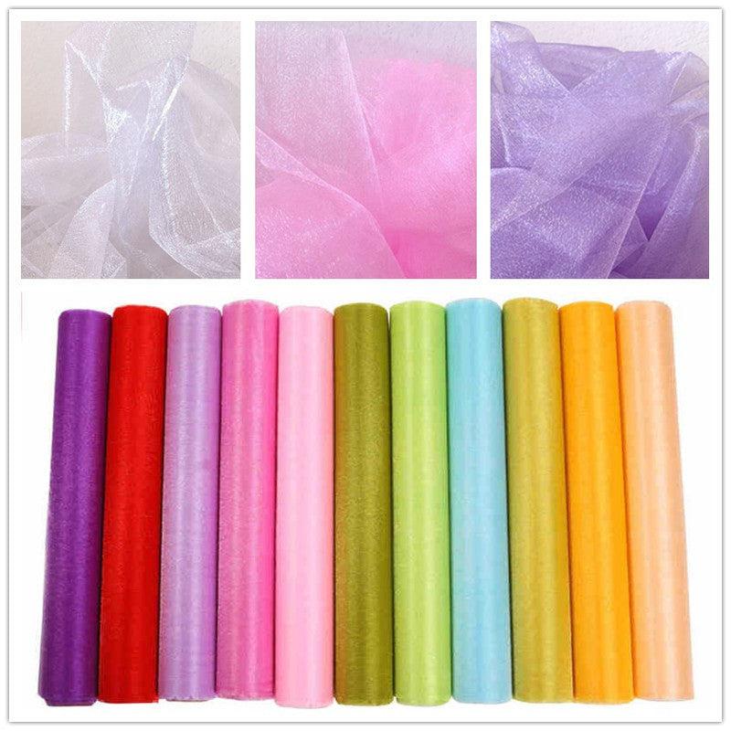 Sheer Crystal Organza Tulle Roll for Party Decoration