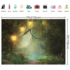 Magical Fairy Forest Background for Photography 36x152 Spring