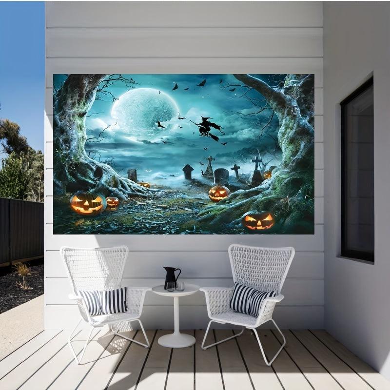 Halloween Party Photography Background with Full Moon