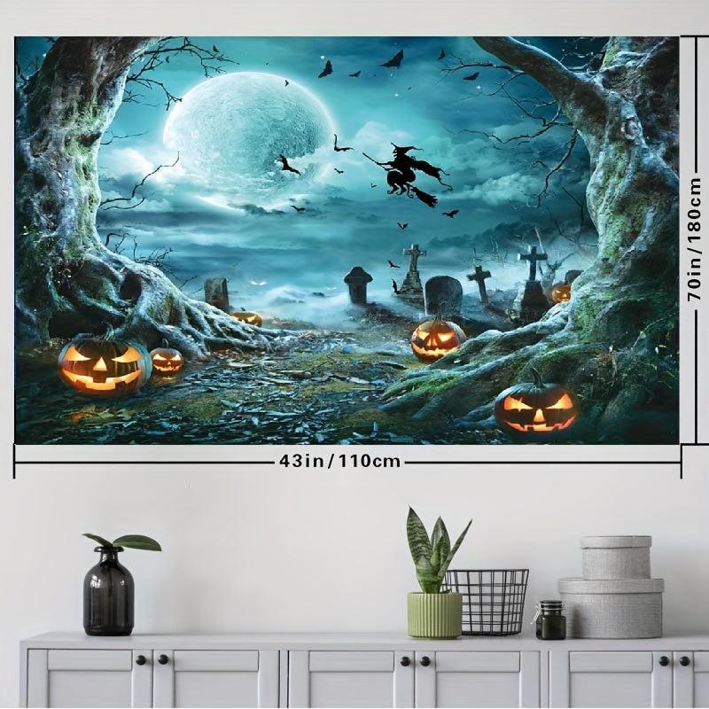 Halloween Party Photography Background with Full Moon