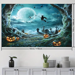 Halloween Party Photography Background with Full Moon