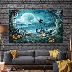 Halloween Party Photography Background with Full Moon