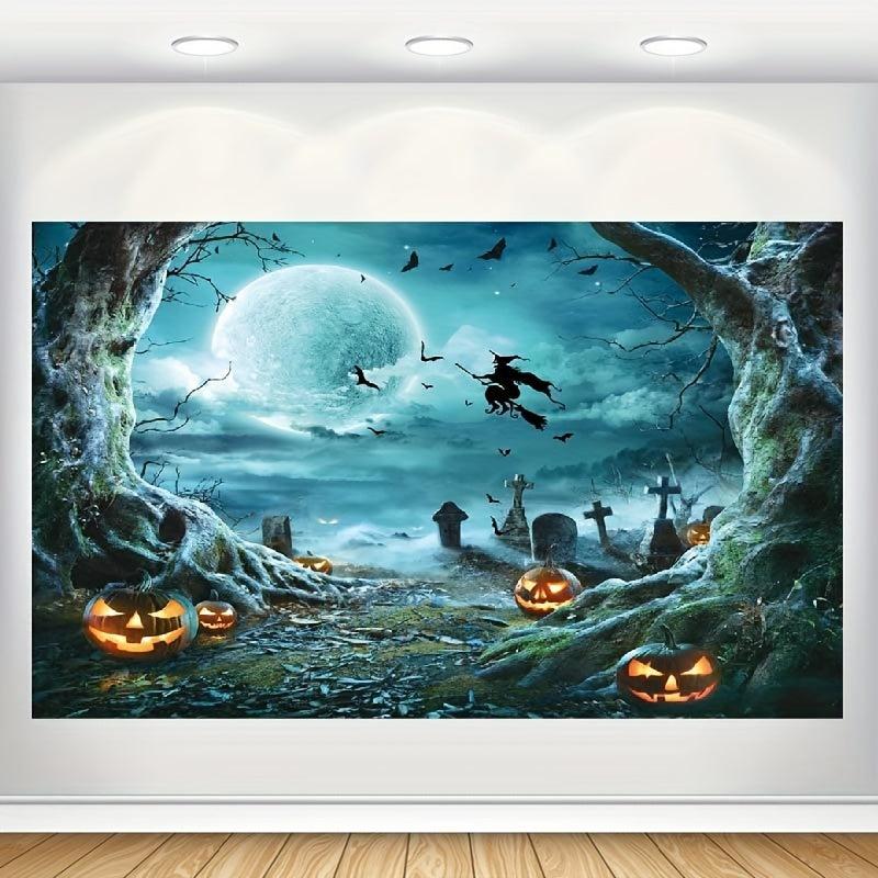 Halloween Party Photography Background with Full Moon