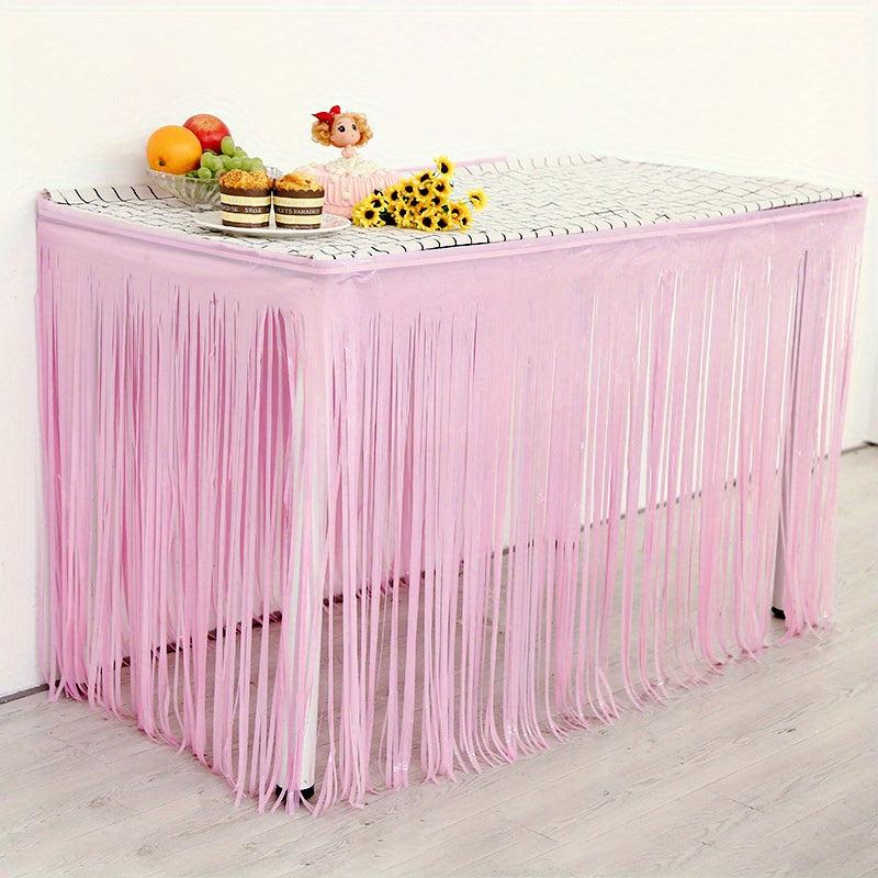 Rain Curtain Table Skirt for Parties Dustproof Easy Set Up