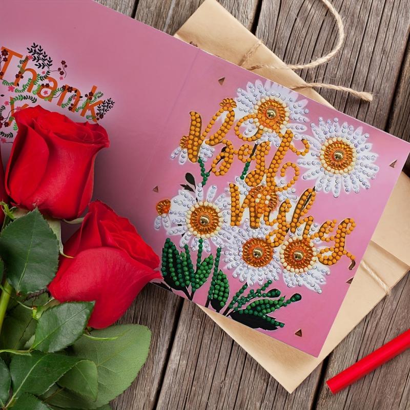 12pcs DIY Diamond Painting Greeting Card Birthday Flower Bird Set